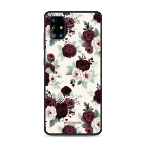 Lesklý kryt na mobil Samsung Galaxy A51 - Mobiwear Glossy GB31G, růže se šalvějí na krémové