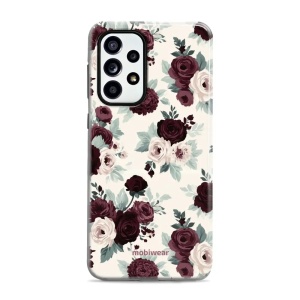 Odolný kryt na mobil Samsung Galaxy A52 - Mobiwear Elite Pro EB31E, růže se šalvějí na krémové