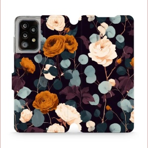 Flip pouzdro na mobil Samsung Galaxy A52 / Galaxy A52S 5G - Mobiwear VB25S, rezavé růže v noci