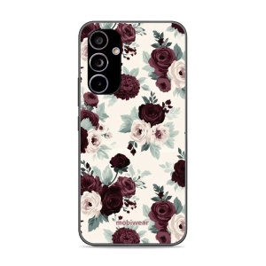 Lesklý kryt na mobil Samsung Galaxy A54 - Mobiwear Glossy GB31G, růže se šalvějí na krémové