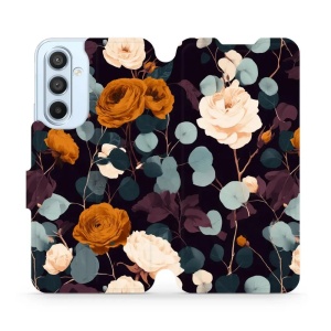 Flip pouzdro na mobil Samsung Galaxy A54 - Mobiwear VB25S, rezavé růže v noci