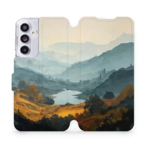 Flip pouzdro na mobil Samsung Galaxy A55 5G - Mobiwear VB36S, jezero v údolí