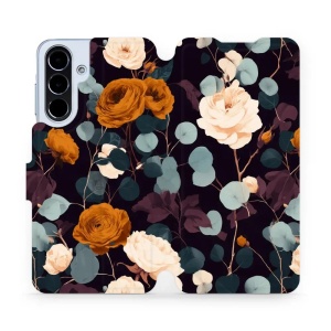 Flip pouzdro na mobil Samsung Galaxy A56 5G - Mobiwear VB25S, rezavé růže v noci