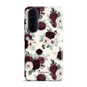Odolný kryt na mobil Samsung Galaxy A57 5G - Mobiwear Elite Pro EB31E, růže se šalvějí na krémové