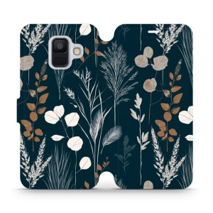 Flip pouzdro na mobil Samsung Galaxy A6 2018 - Mobiwear VB27S, trávy na sytě tyrkysové