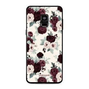 Lesklý kryt na mobil Samsung Galaxy A8 2018 - Mobiwear Glossy GB31G, růže se šalvějí na krémové