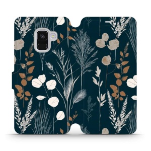 Flip pouzdro na mobil Samsung Galaxy A8 2018 - Mobiwear VB27S, trávy na sytě tyrkysové