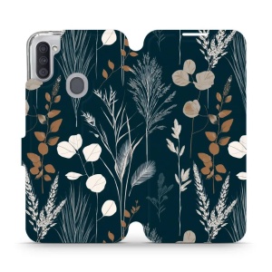 Flip pouzdro na mobil Samsung Galaxy M11 - Mobiwear VB27S, trávy na sytě tyrkysové