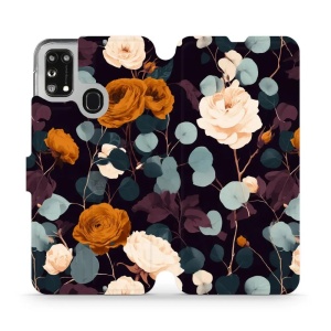 Flip pouzdro na mobil Samsung Galaxy M21 - Mobiwear VB25S, rezavé růže v noci