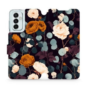 Flip pouzdro na mobil Samsung Galaxy M23 5G - Mobiwear VB25S, rezavé růže v noci