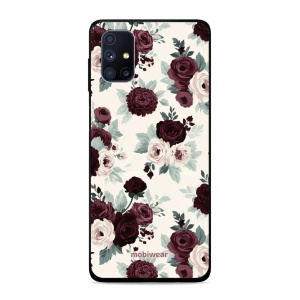 Lesklý kryt na mobil Samsung Galaxy M51 - Mobiwear Glossy GB31G, růže se šalvějí na krémové