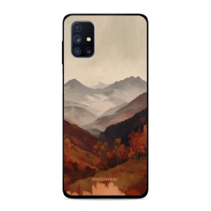 Lesklý kryt na mobil Samsung Galaxy M51 - Mobiwear Glossy GB35G, mlhavé údolí v horách