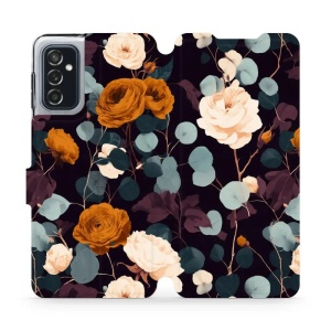 Flip pouzdro na mobil Samsung Galaxy M52 5G - Mobiwear VB25S, rezavé růže v noci