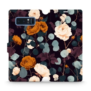 Flip pouzdro na mobil Samsung Galaxy Note 8 - Mobiwear VB25S, rezavé růže v noci