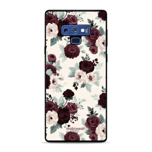 Lesklý kryt na mobil Samsung Galaxy Note 9 - Mobiwear Glossy GB31G, růže se šalvějí na krémové