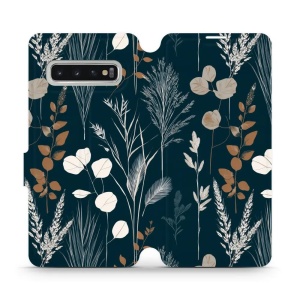 Flip pouzdro na mobil Samsung Galaxy S10 - Mobiwear VB27S, trávy na sytě tyrkysové