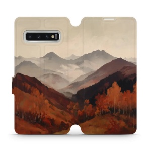 Flip pouzdro na mobil Samsung Galaxy S10 - Mobiwear VB35S, mlhavé údolí v horách