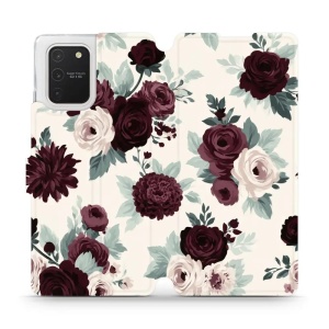Flip pouzdro na mobil Samsung Galaxy S10 Lite - Mobiwear VB31S, růže se šalvějí na krémové