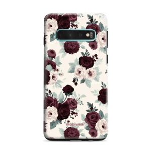 Odolný kryt na mobil Samsung Galaxy S10 Plus - Mobiwear Elite Pro EB31E, růže se šalvějí na krémové