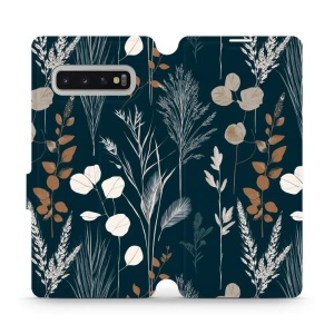 Flip pouzdro na mobil Samsung Galaxy S10 Plus - Mobiwear VB27S, trávy na sytě tyrkysové
