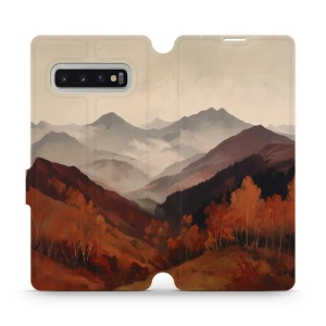 Flip pouzdro na mobil Samsung Galaxy S10 Plus - Mobiwear VB35S, mlhavé údolí v horách