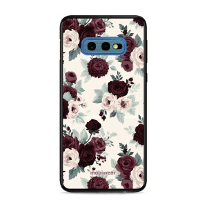 Lesklý kryt na mobil Samsung Galaxy S10e - Mobiwear Glossy GB31G, růže se šalvějí na krémové