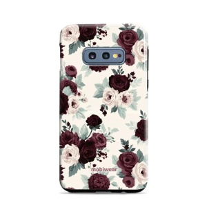 Odolný kryt na mobil Samsung Galaxy S10e - Mobiwear Elite Pro EB31E, růže se šalvějí na krémové