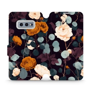 Flip pouzdro na mobil Samsung Galaxy S10e - Mobiwear VB25S, rezavé růže v noci