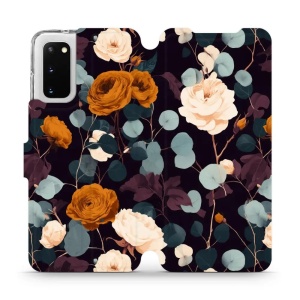 Flip pouzdro na mobil Samsung Galaxy S20 - Mobiwear VB25S, rezavé růže v noci