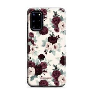 Odolný kryt na mobil Samsung Galaxy S20 Plus - Mobiwear Elite Pro EB31E, růže se šalvějí na krémové