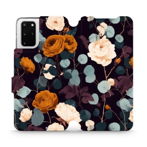 Flip pouzdro na mobil Samsung Galaxy S20 Plus - Mobiwear VB25S, rezavé růže v noci