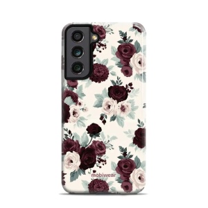 Odolný kryt na mobil Samsung Galaxy S21 FE - Mobiwear Elite Pro EB31E, růže se šalvějí na krémové
