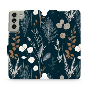 Flip pouzdro na mobil Samsung Galaxy S21 FE - Mobiwear VB27S, trávy na sytě tyrkysové