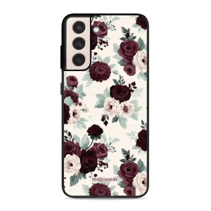 Lesklý kryt na mobil Samsung Galaxy S21 Plus - Mobiwear Glossy GB31G, růže se šalvějí na krémové