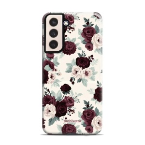 Odolný kryt na mobil Samsung Galaxy S21 Plus - Mobiwear Elite Pro EB31E, růže se šalvějí na krémové