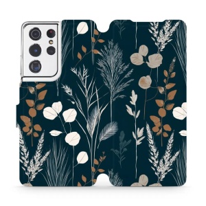 Flip pouzdro na mobil Samsung Galaxy S21 Ultra - Mobiwear VB27S, trávy na sytě tyrkysové