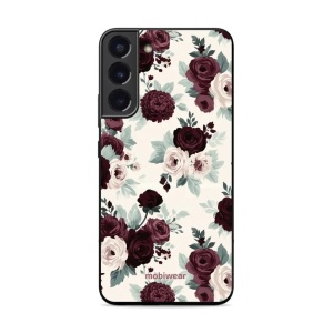 Lesklý kryt na mobil Samsung Galaxy S22 Plus - Mobiwear Glossy GB31G, růže se šalvějí na krémové