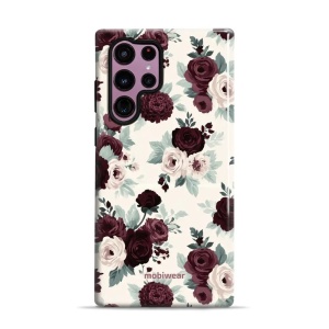 Odolný kryt na mobil Samsung Galaxy S22 Ultra - Mobiwear Elite Pro EB31E, růže se šalvějí na krémové