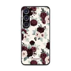 Lesklý kryt na mobil Samsung Galaxy S23 - Mobiwear Glossy GB31G, růže se šalvějí na krémové