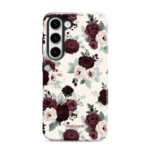 Odolný kryt na mobil Samsung Galaxy S23 - Mobiwear Elite Pro EB31E, růže se šalvějí na krémové
