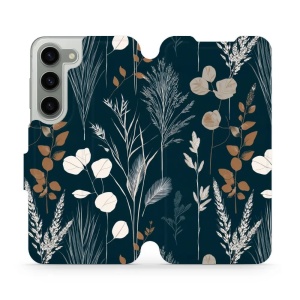 Flip pouzdro na mobil Samsung Galaxy S23 - Mobiwear VB27S, trávy na sytě tyrkysové