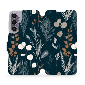 Flip pouzdro na mobil Samsung Galaxy S23 FE - Mobiwear VB27S, trávy na sytě tyrkysové