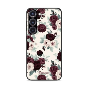 Lesklý kryt na mobil Samsung Galaxy S23 Plus - Mobiwear Glossy GB31G, růže se šalvějí na krémové