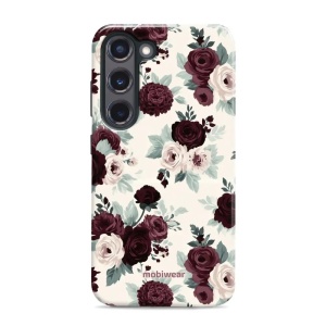 Odolný kryt na mobil Samsung Galaxy S23 Plus - Mobiwear Elite Pro EB31E, růže se šalvějí na krémové