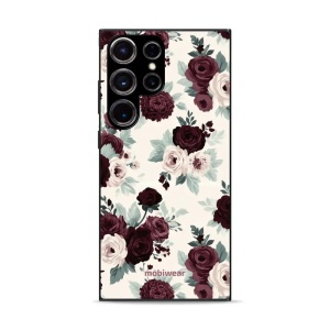 Lesklý kryt na mobil Samsung Galaxy S23 Ultra - Mobiwear Glossy GB31G, růže se šalvějí na krémové