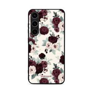 Lesklý kryt na mobil Samsung Galaxy S24 - Mobiwear Glossy GB31G, růže se šalvějí na krémové
