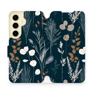 Flip pouzdro na mobil Samsung Galaxy S24 - Mobiwear VB27S, trávy na sytě tyrkysové