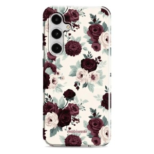 Odolný kryt na mobil Samsung Galaxy S24 FE - Mobiwear Elite Pro EB31E, růže se šalvějí na krémové