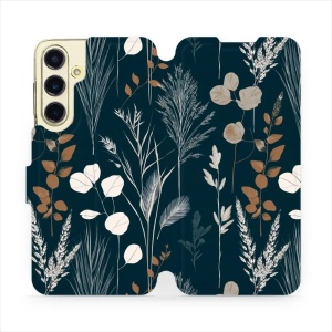 Flip pouzdro na mobil Samsung Galaxy S24 FE - Mobiwear VB27S, trávy na sytě tyrkysové