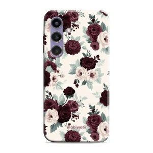 Odolný kryt na mobil Samsung Galaxy S24 Plus - Mobiwear Elite Pro EB31E, růže se šalvějí na krémové